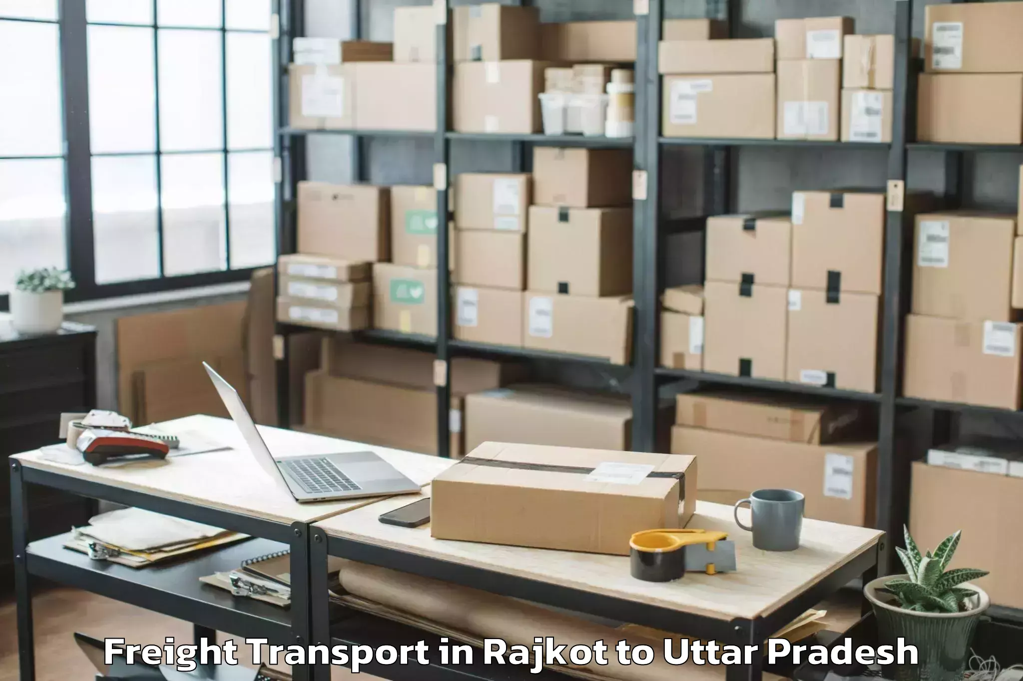 Efficient Rajkot to Bakewar Freight Transport